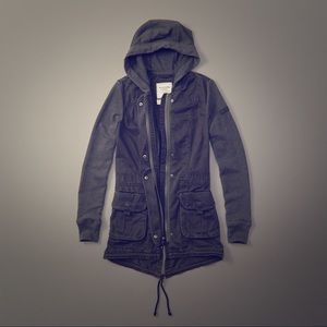 A&F hooded utility jacket grey